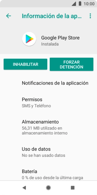 Pulsa Almacenamiento.