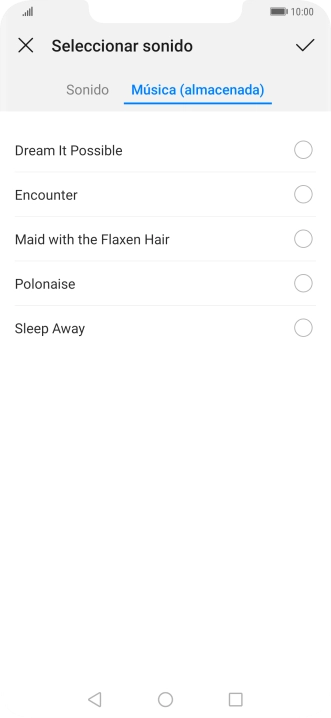 Pulsa los timbres de llamada deseados para escucharlos.