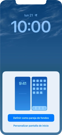 Si deseas utilizar el mismo tema de color en la pantalla de inicio, pulsa Definir como pareja de fondos.