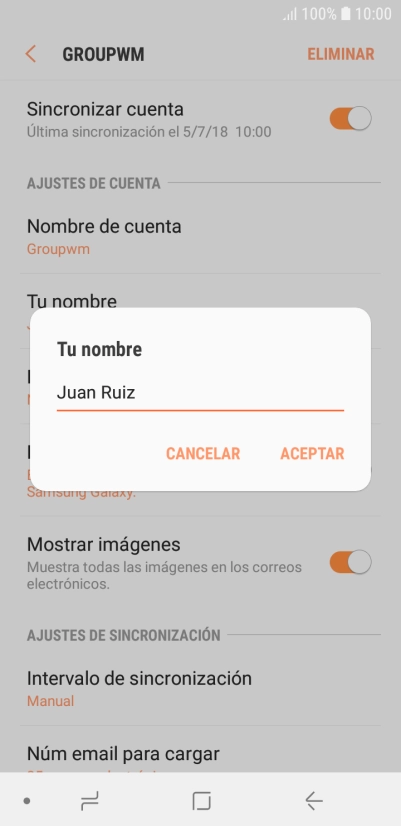 Introduce el nombre deseado y pulsa ACEPTAR.