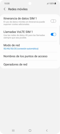 Pulsa Modo de red.