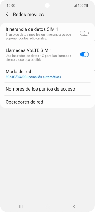Pulsa Modo de red.