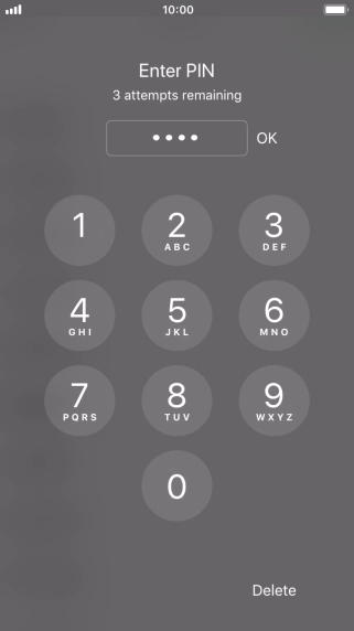 Introduce tu código PIN y pulsa OK.