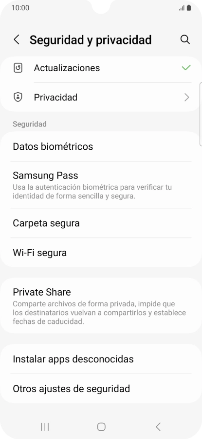 Pulsa Otros ajustes de seguridad.