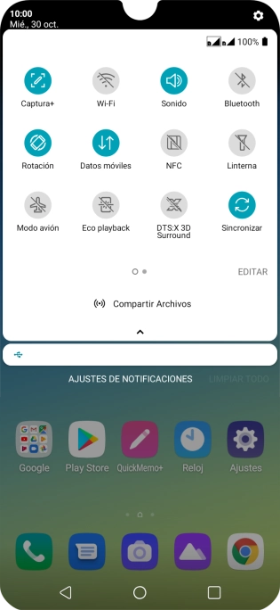 Pulsa el icono de modo de sonido las veces que sean necesarias para activar o desactivar el modo silencioso.