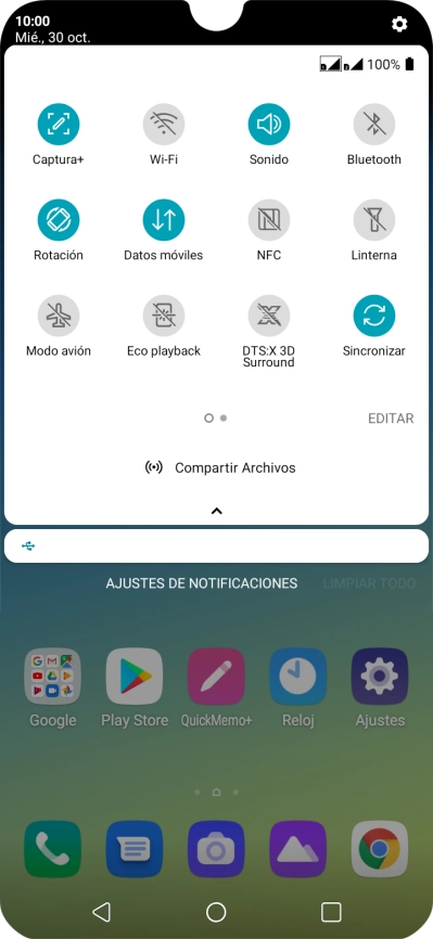 Pulsa el icono de modo de sonido las veces que sean necesarias para activar o desactivar el modo silencioso.