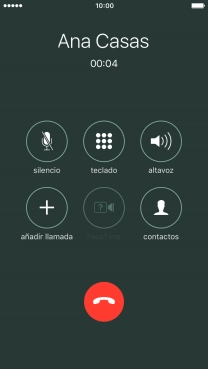 Pulsa el icono de finalizar llamadas para colgar.