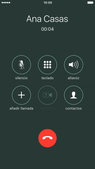 Pulsa el icono de finalizar llamadas para colgar.