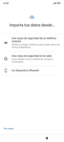 Pulsa la opción deseada y sigue las indicaciones de la pantalla para transferir contenido desde el otro teléfono y finalizar la activación de tu teléfono.