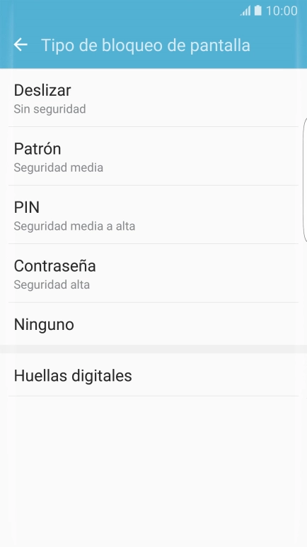 Pulsa Huellas digitales.