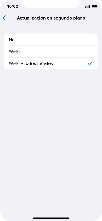 Para desactivar la actualización de apps en ejecución, pulsa No.