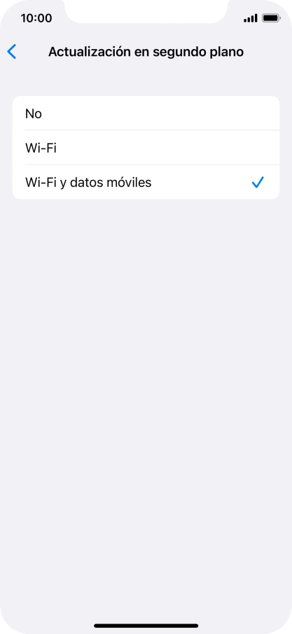 Para desactivar la actualización de apps en ejecución, pulsa No.