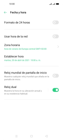 Pulsa el indicador junto a 