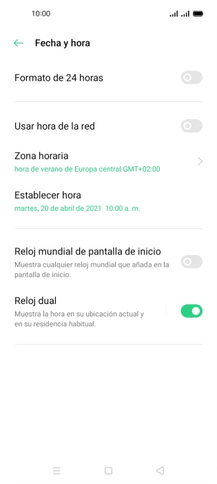 Pulsa el indicador junto a 
