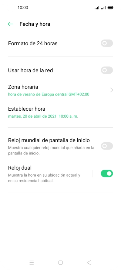 Pulsa el indicador junto a 