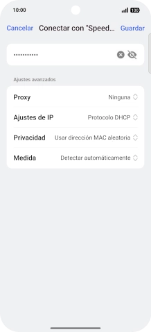 Introduce la contraseña de la red wifi y pulsa Guardar.