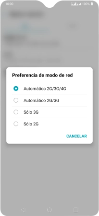 Pulsa el tipo de red deseado.