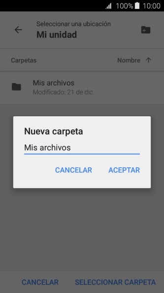Introduce el nombre deseado y pulsa ACEPTAR.