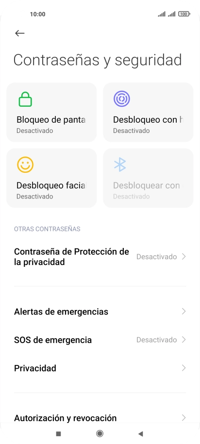 Pulsa Desbloqueo con huella dactilar.