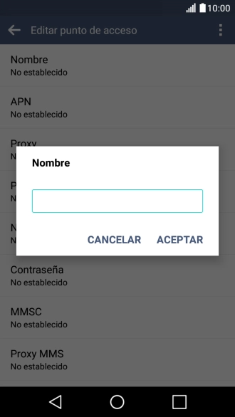Introduce Vodafone Internet y pulsa ACEPTAR.