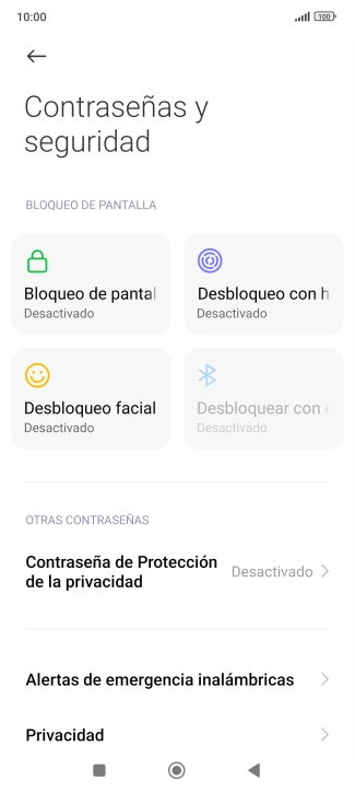Pulsa Desbloqueo con huella dactilar.