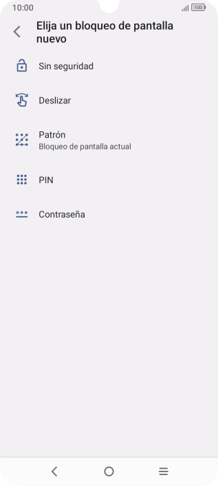 Pulsa Sin seguridad.