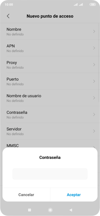 Introduce wap125 y pulsa Aceptar.