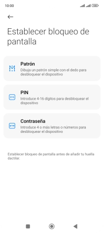 Pulsa el código de seguridad deseado.
