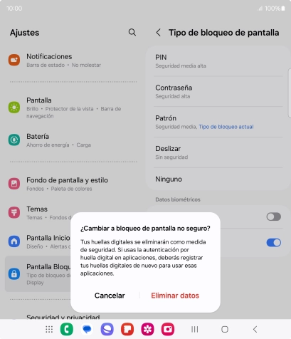 Pulsa Eliminar datos.