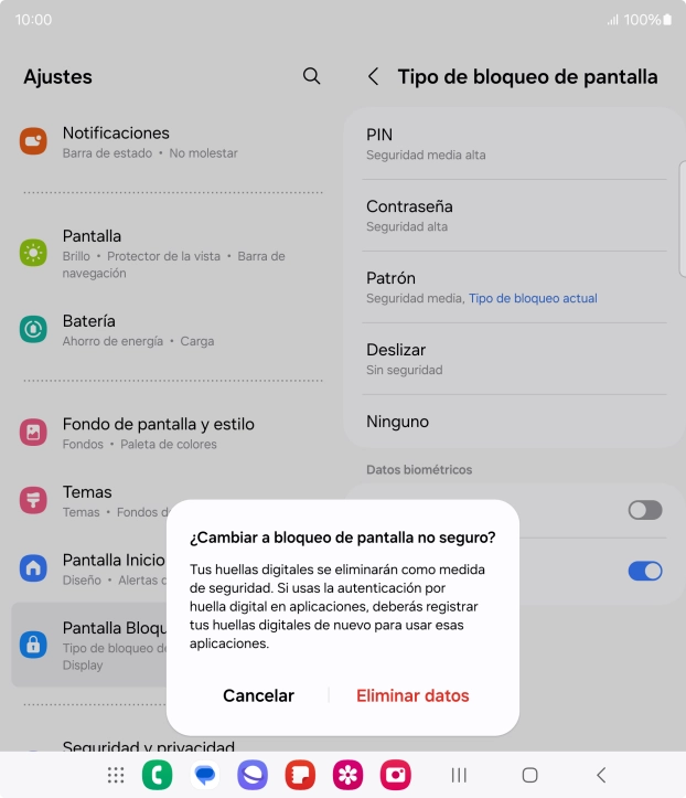 Pulsa Eliminar datos.