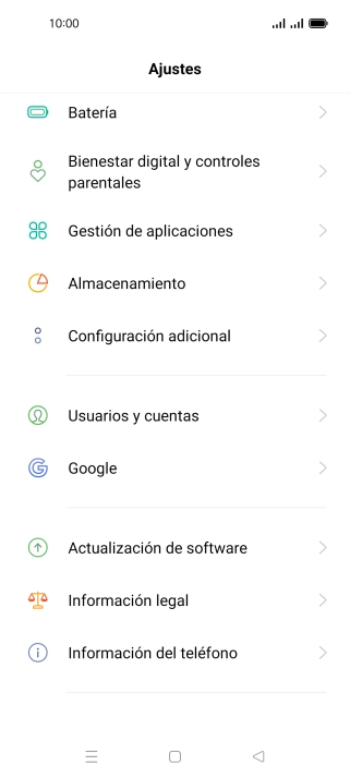 Pulsa Usuarios y cuentas.