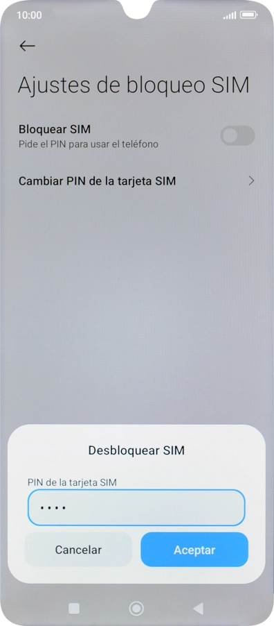 Introduce tu código PIN y pulsa Aceptar.