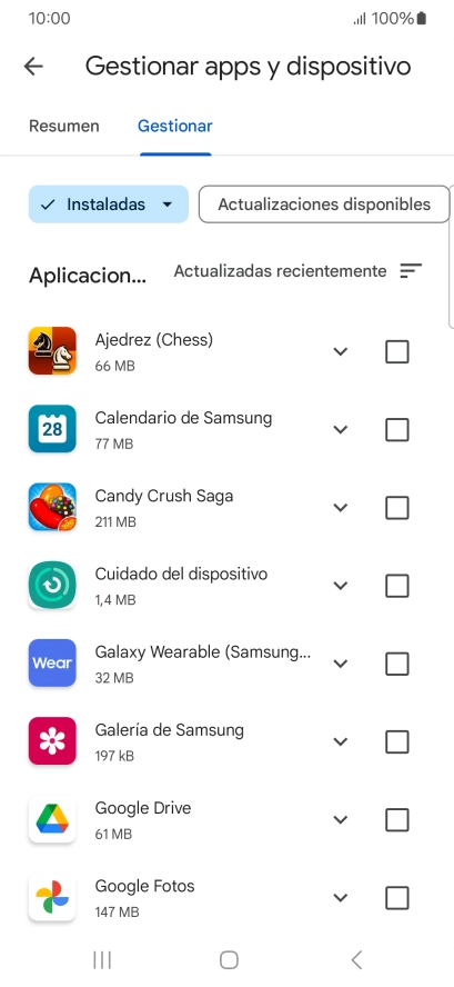 Pulsa la app deseada.