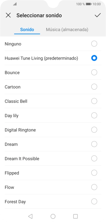 Pulsa Música (almacenada).