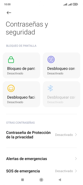 Pulsa Desbloqueo con huella dactilar.