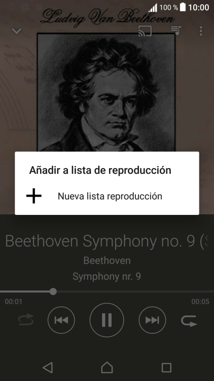 Pulsa Nueva lista reproducción.
