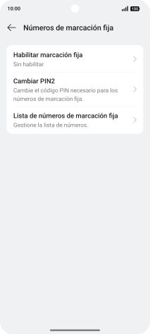 Pulsa Habilitar marcación fija.