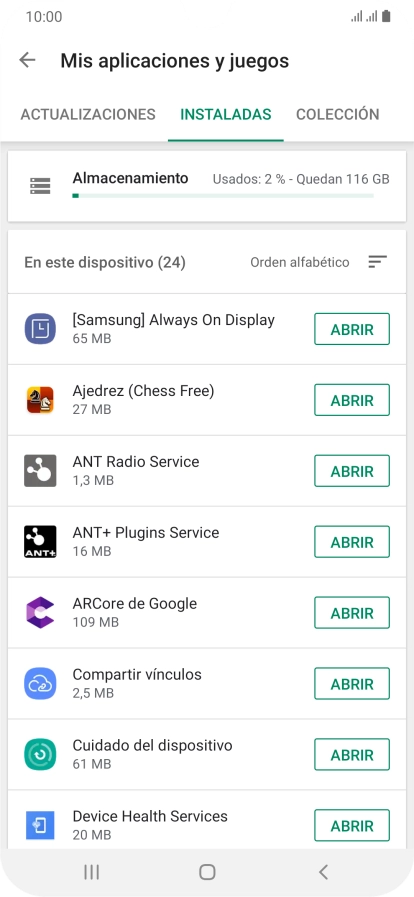 Pulsa la app deseada.