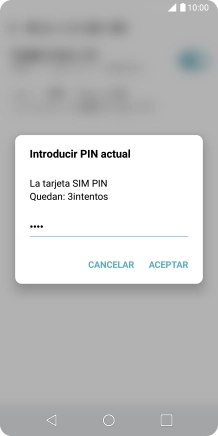 Introduce tu código PIN y pulsa ACEPTAR.
