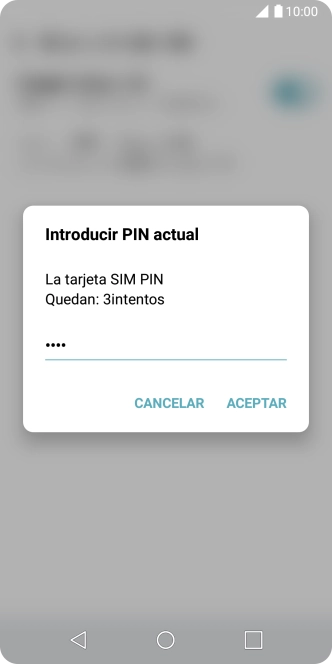 Introduce tu código PIN y pulsa ACEPTAR.