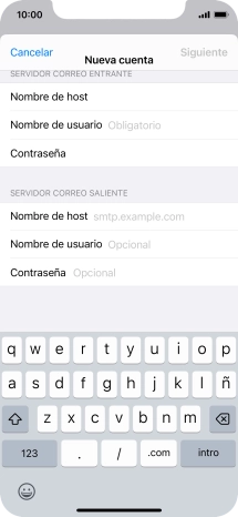 Pulsa Nombre de usuario e introduce el nombre de usuario de tu cuenta de correo electrónico. Pulsa Nombre de usuario e introduce el nombre de usuario de tu cuenta de correo electrónico.