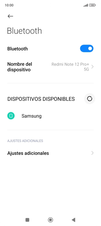 Pulsa el dispositivo Bluetooth deseado y sigue las indicaciones de la pantalla para vincular el dispositivo al teléfono.