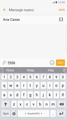 Pulsa ENV cuando termines de escribir el mensaje corto.