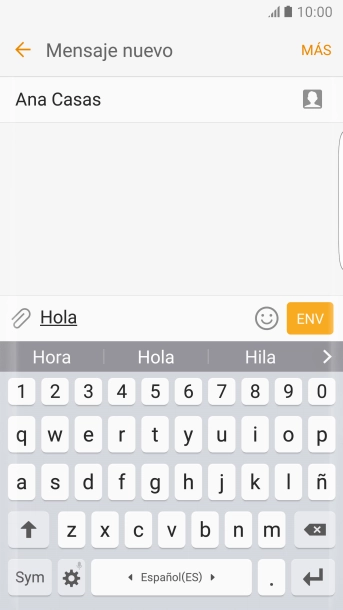 Pulsa ENV cuando termines de escribir el mensaje corto.