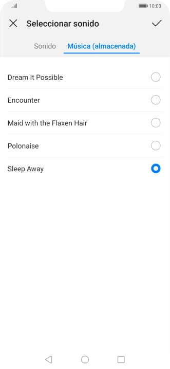 Al encontrar un timbre de llamada de tu gusto, pulsa el icono de guardar.