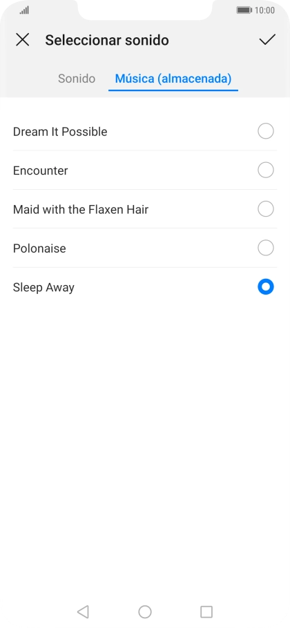 Al encontrar un timbre de llamada de tu gusto, pulsa el icono de guardar.
