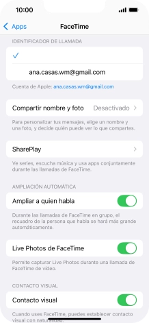 Pulsa el ajuste deseado bajo 