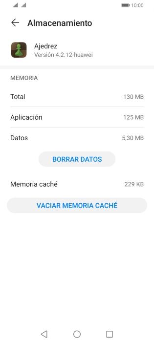 Pulsa VACIAR MEMORIA CACHÉ.