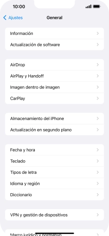 Pulsa Actualización en segundo plano.