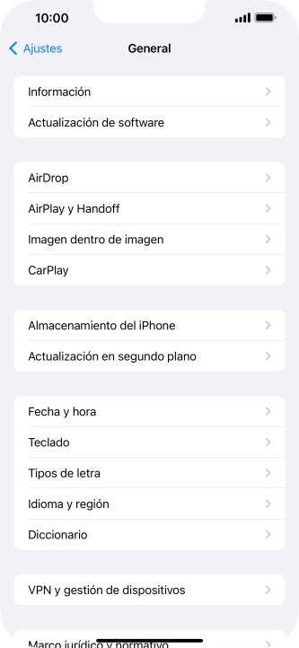 Pulsa Actualización en segundo plano.